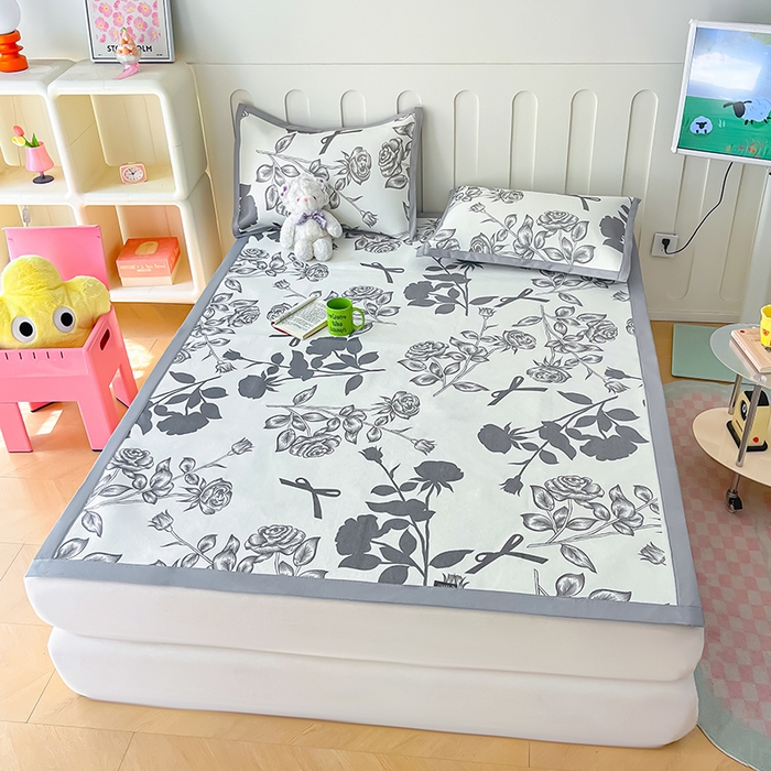 91家纺网 家纺一手货源 找家纺 安哆啦家纺 安哆啦家纺 2024新款A类冰藤印花凉席 花上枝-凉席款