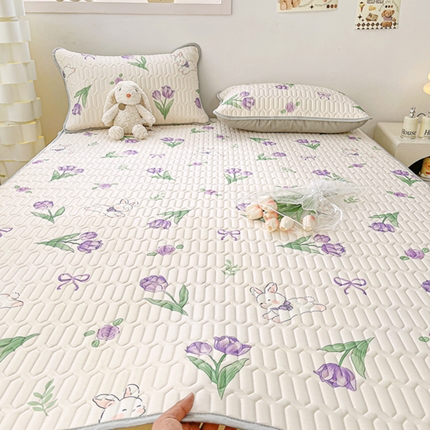 91家纺网 家纺一手货源 找家纺 （总）柒月家居 2024新款印花小清新床席款乳胶凉席系列