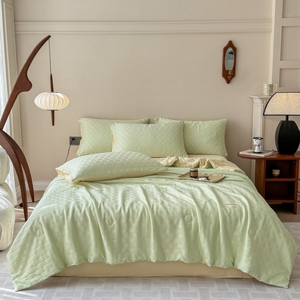 91家纺网 家纺一手货源 找家纺 （总）2024沐辰家居-新款泡泡纱A类大豆纤维夏被四件套