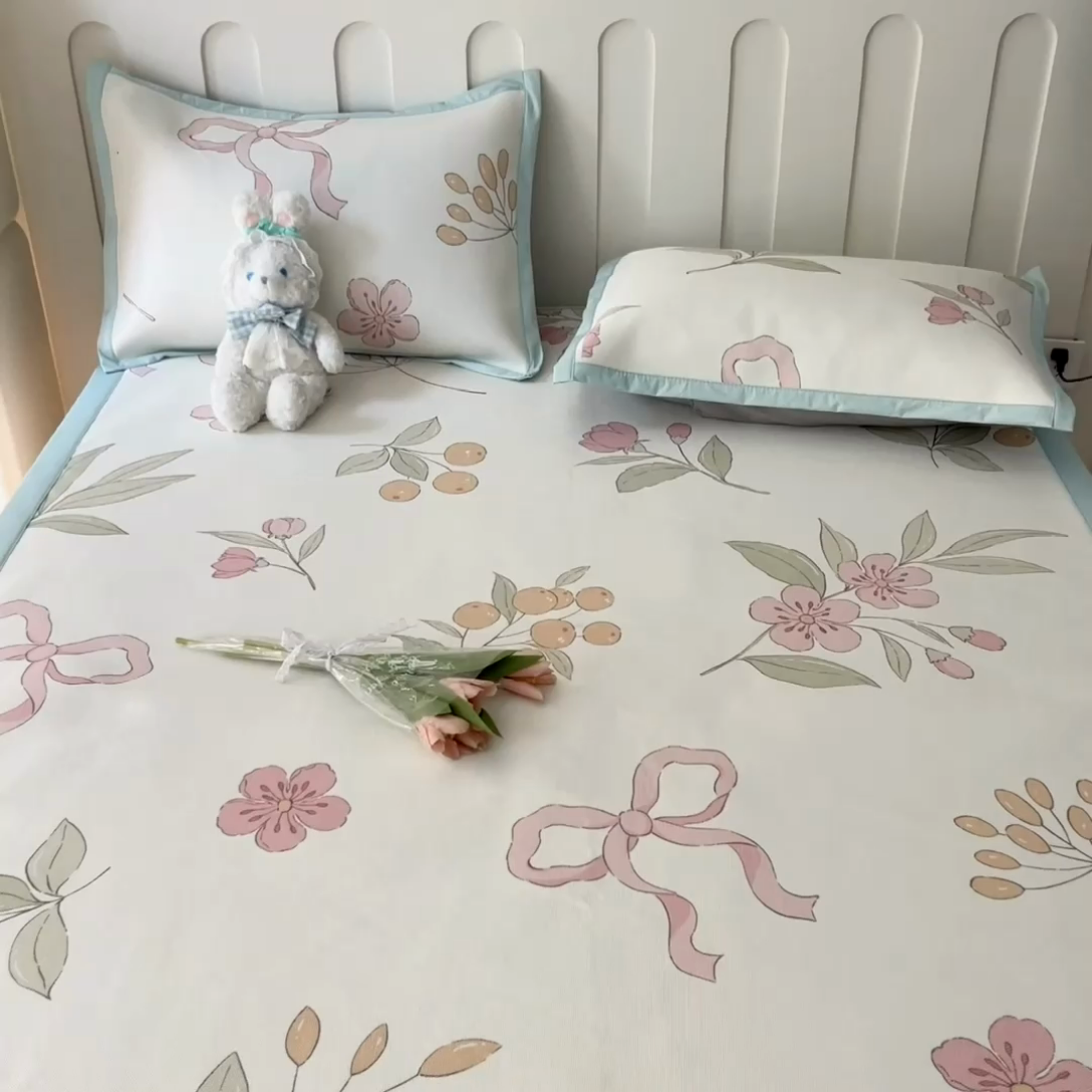 91家纺网 家纺一手货源 找家纺 安哆啦家纺 安哆啦家纺 2024新款A类冰藤印花凉席 蝶恋花-凉席款