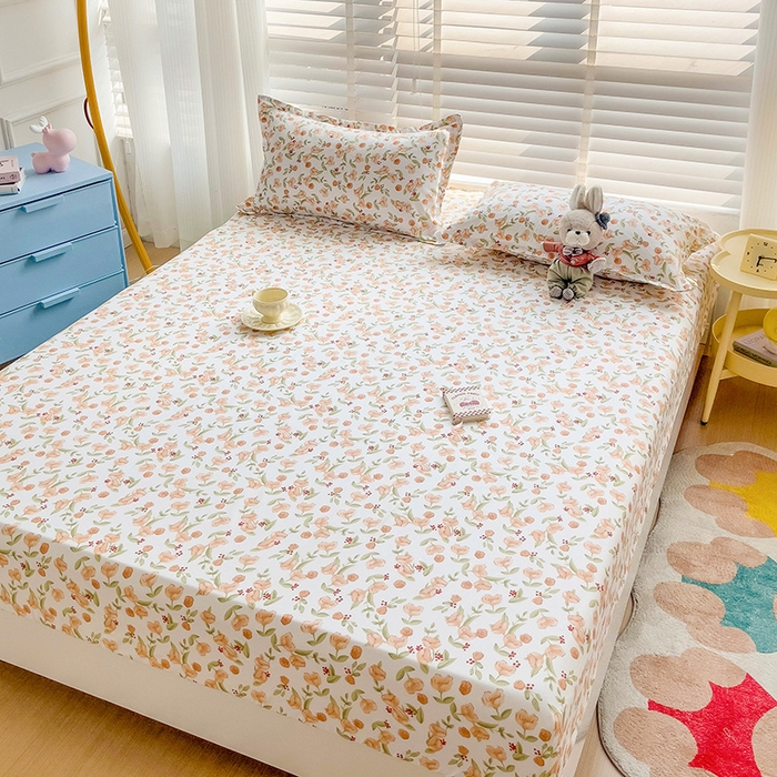 91家纺网 家纺一手货源 找家纺 （总）楠沐家纺 2025新款亲肤印花芦荟棉水洗棉床笠系列