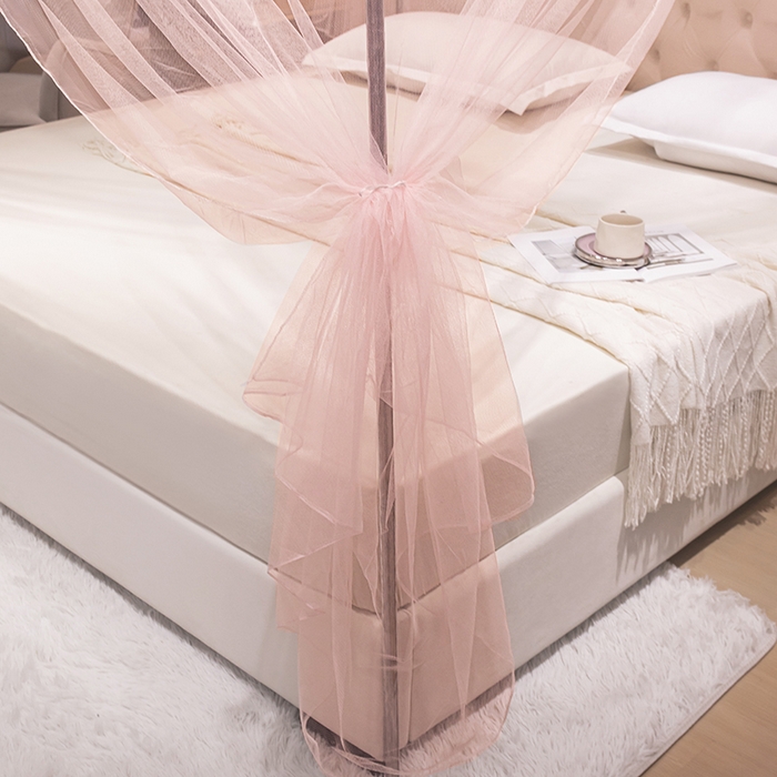 91家纺网 家纺一手货源 找家纺 千逸虹 2024年新款宫廷款落地蚊帐 玉色