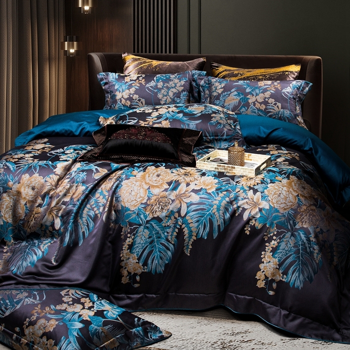 91家纺网 家纺一手货源 找家纺 （总）至爱今生 2024新款100支全棉色织提花四件套 菲拉格庄园