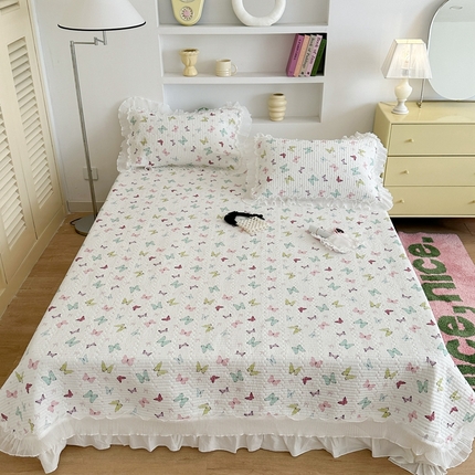 昔可家纺 2024新款凉感冰皮床盖和同款夏被 缤纷蝴蝶