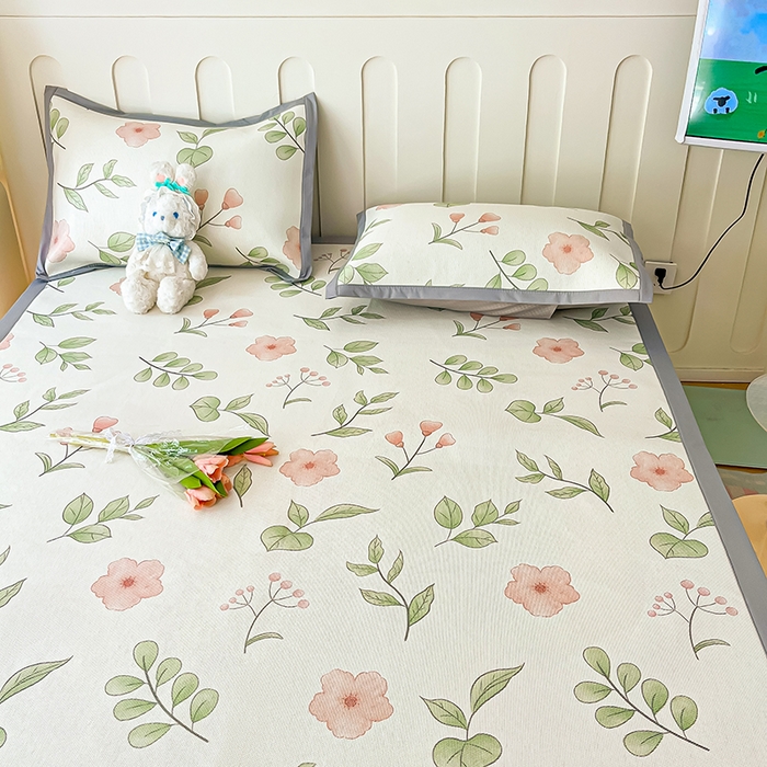 91家纺网 家纺一手货源 找家纺 安哆啦家纺 安哆啦家纺 2024新款A类冰藤印花凉席 花丛间-凉席款