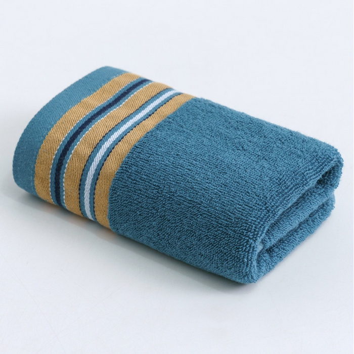 91家纺网 家纺一手货源 找家纺 朴尔2024新款全棉32股彩格条系列毛巾浴巾 34*74毛巾—墨绿色