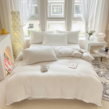 2024沐辰家居-华夫格系列套件 奶油白
