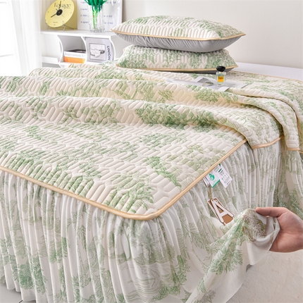 91家纺网 家纺一手货源 找家纺 （总）布卢姆床垫2025新款5mm印花乳胶凉席凉感丝席床裙款