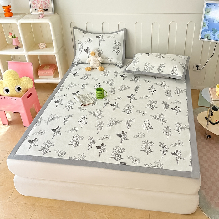 91家纺网 家纺一手货源 找家纺 安哆啦家纺 安哆啦家纺 2024新款A类冰藤印花凉席 空墨-凉席款