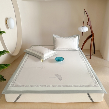 91家纺网 家纺一手货源 找家纺 （总）甜梦 2025新款简欧大板凉感品质7A抗菌防螨印花养生冰丝席系列