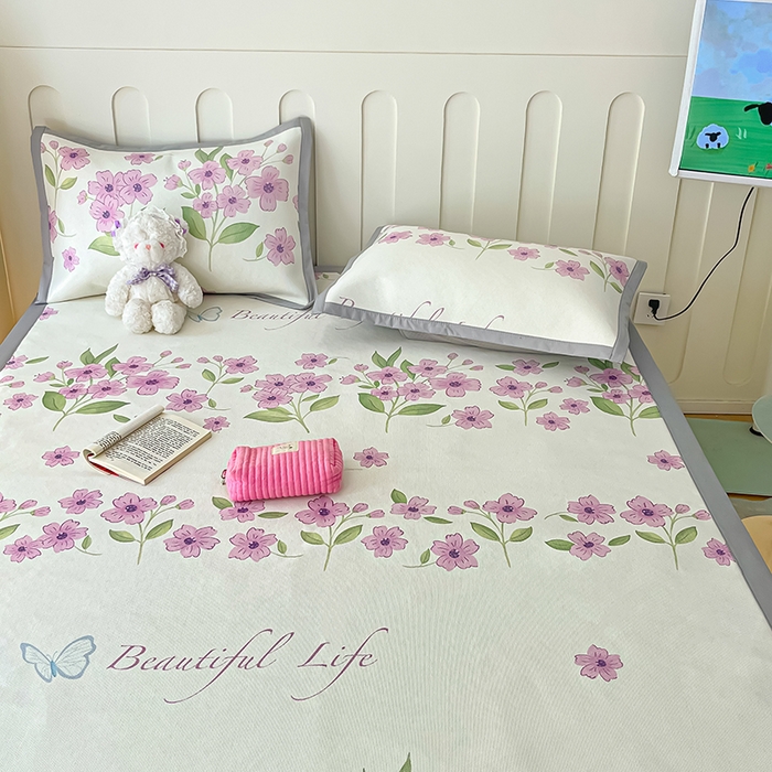 91家纺网 家纺一手货源 找家纺 安哆啦家纺 安哆啦家纺 2024新款A类冰藤印花凉席 浪漫花语-凉席款