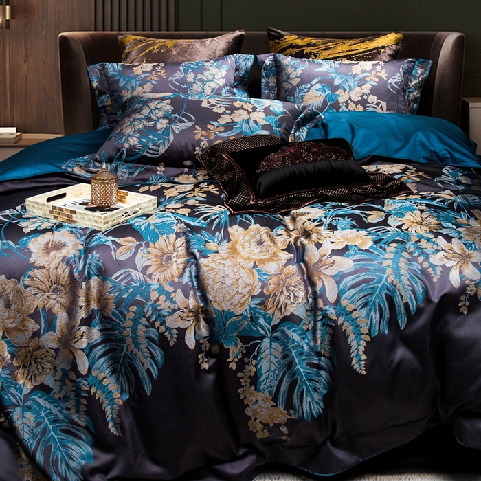 91家纺网 家纺一手货源 找家纺 （总）至爱今生 2024新款100支全棉色织提花四件套 菲拉格庄园