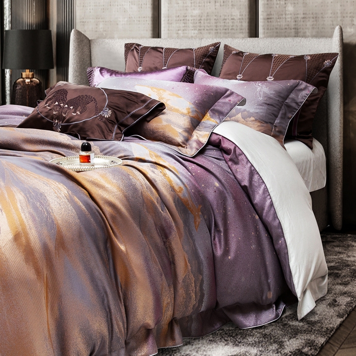 91家纺网 家纺一手货源 找家纺 （总）至爱今生 2024新款100支全棉色织提花四件套 维多利亚