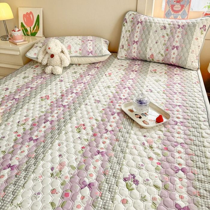 91家纺网 家纺一手货源 找家纺 简宜家居（朝初家纺） 2025新款凉感丝平铺席 紫藤花花