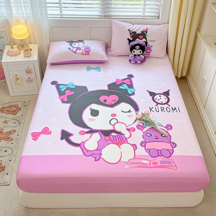 金爱家 2024新款全棉三丽鸥正版大版单品床笠 朗读库洛米