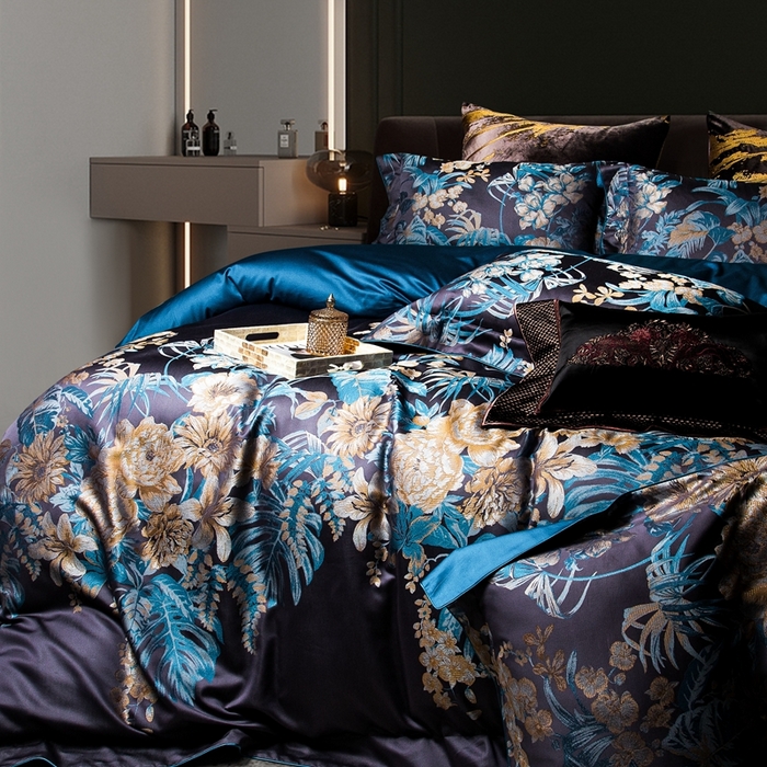 91家纺网 家纺一手货源 找家纺 （总）至爱今生 2024新款100支全棉色织提花四件套 菲拉格庄园