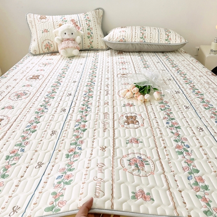 91家纺网 家纺一手货源 找家纺 （总）柒月家居 2024新款印花小清新床席款乳胶凉席系列