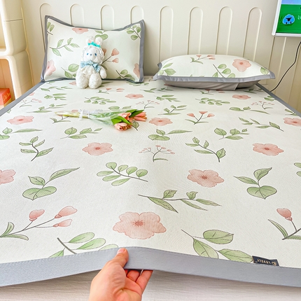 安哆啦家纺 2024新款A类冰藤印花凉席 花丛间-凉席款