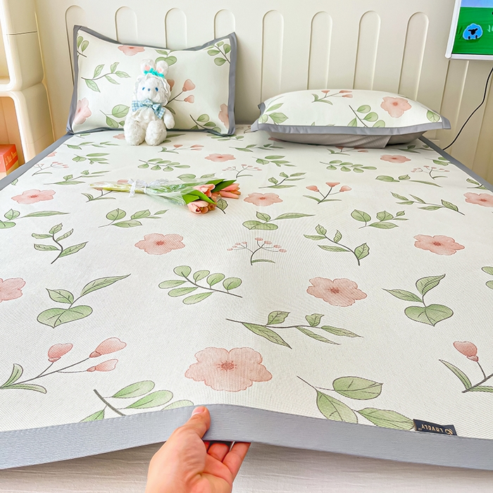 91家纺网 家纺一手货源 找家纺 安哆啦家纺 安哆啦家纺 2024新款A类冰藤印花凉席 花丛间-凉席款