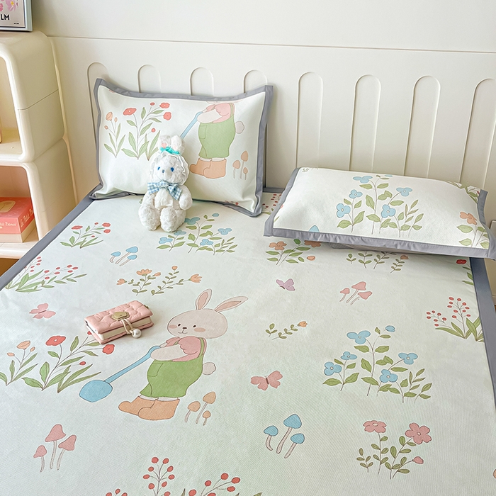 91家纺网 家纺一手货源 找家纺 安哆啦家纺 安哆啦家纺 2024新款A类冰藤印花凉席 田园里-凉席款