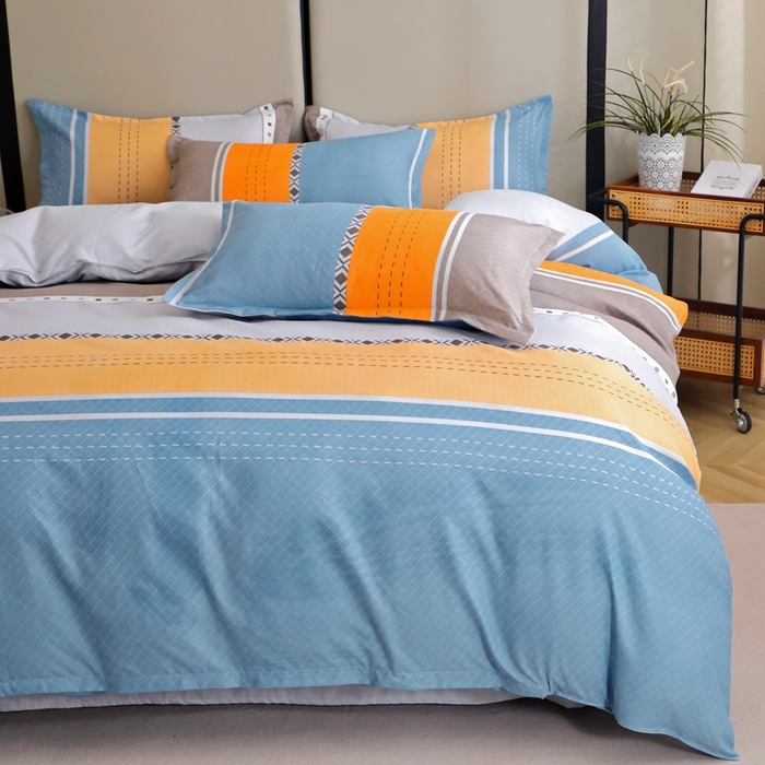 91家纺网 家纺一手货源 找家纺 北部居 2025新款加厚化纤四件套  暮春品调