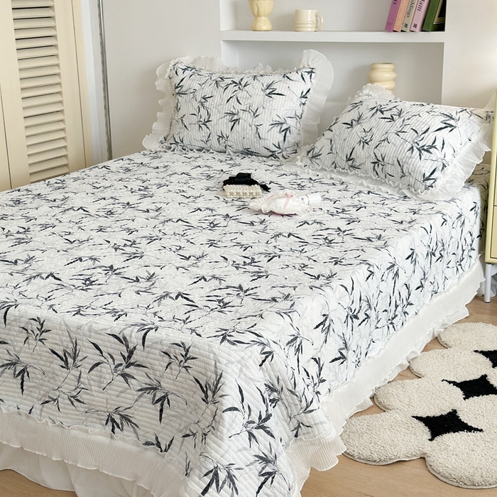 91家纺网 家纺一手货源 找家纺 昔可家纺 2024新款凉感冰皮床盖和同款夏被 国风竹影