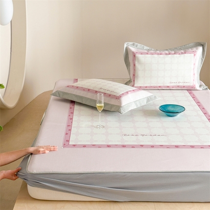 91家纺网 家纺一手货源 找家纺 （总）甜梦 2025新款简欧大板凉感品质7A抗菌防螨印花养生冰丝席系列