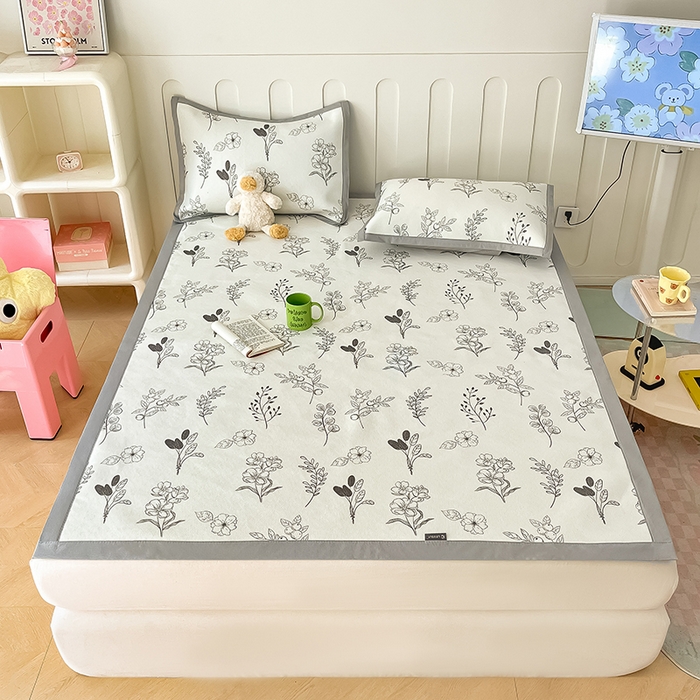 91家纺网 家纺一手货源 找家纺 安哆啦家纺 安哆啦家纺 2024新款A类冰藤印花凉席 空墨-凉席款