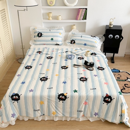 91家纺网 家纺一手货源 找家纺 （总）昔可家纺 2024新款凉感冰皮床盖和同款夏被