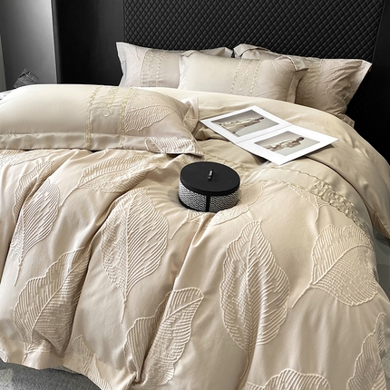 优悦生活馆 2024新款新款冰丝绣花四件套-莫奈花园 莫奈花园-香槟