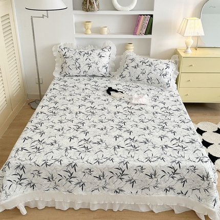 昔可家纺 2024新款凉感冰皮床盖和同款夏被 国风竹影