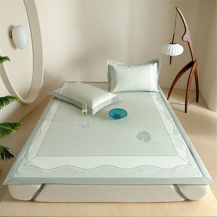 91家纺网 家纺一手货源 找家纺 （总）甜梦 2025新款简欧大板凉感品质7A抗菌防螨印花养生冰丝席系列