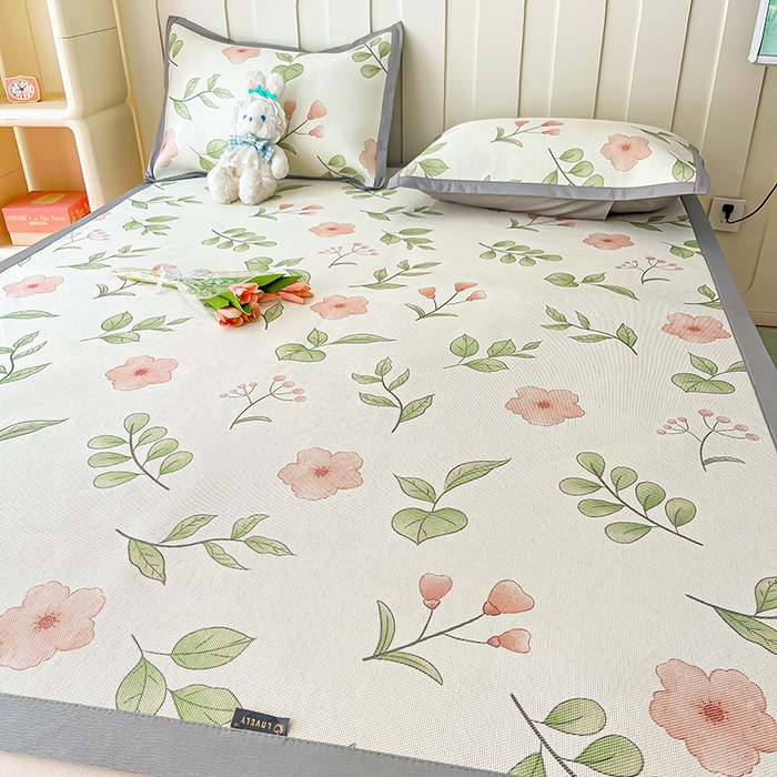 91家纺网 家纺一手货源 找家纺 安哆啦家纺 安哆啦家纺 2024新款A类冰藤印花凉席 花丛间-凉席款