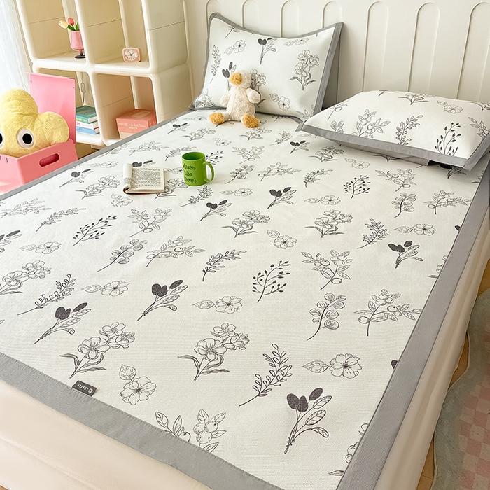 91家纺网 家纺一手货源 找家纺 安哆啦家纺 安哆啦家纺 2024新款A类冰藤印花凉席 空墨-凉席款