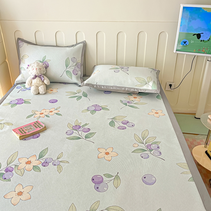 91家纺网 家纺一手货源 找家纺 安哆啦家纺 安哆啦家纺 2024新款A类冰藤印花凉席 蓝莓-凉席款