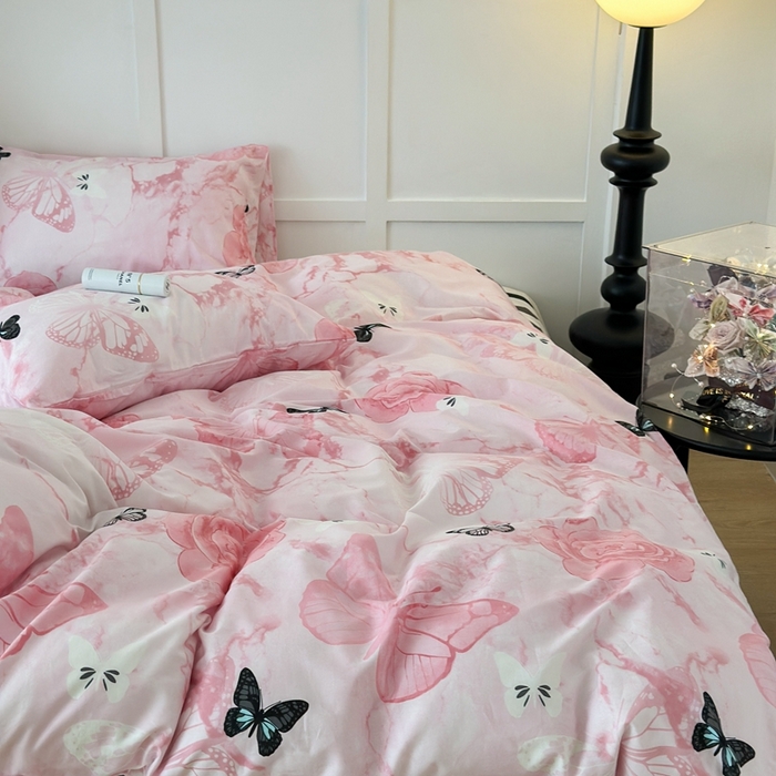 91家纺网 家纺一手货源 找家纺 （总）昔可家纺 2024新款亲肤舒适晕染四件套--蝴蝶系列