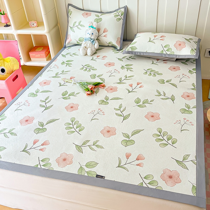 91家纺网 家纺一手货源 找家纺 安哆啦家纺 安哆啦家纺 2024新款A类冰藤印花凉席 花丛间-凉席款