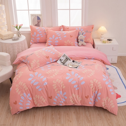 91家纺网 家纺一手货源 找家纺 （总1）喜四方 2024新款全棉磨毛全棉印花四件套