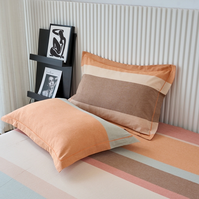 91家纺网 家纺一手货源 找家纺 三沁家居 2024新款格子色织全棉水洗棉四件套 宽边 芭提雅