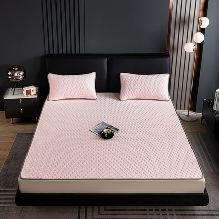 91家纺网 家纺一手货源 找家纺 锦禾穗 2025新款加厚0.5硅胶面料冰爽氨纶小冰皮硅胶凉席 粉色