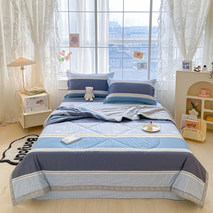 91家纺网 家纺一手货源 找家纺 菲梵家纺 2025春夏新品A类全棉喷气印花夏被 被子被芯 格兰德