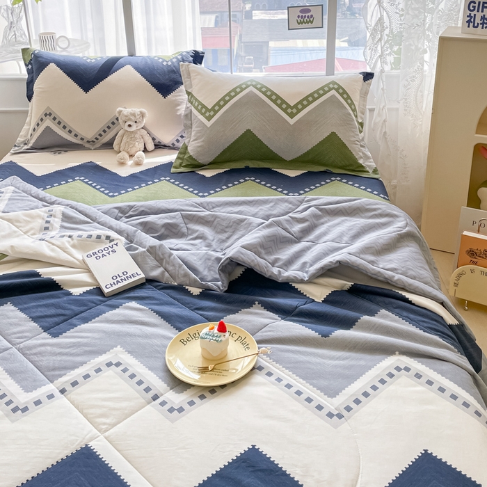 91家纺网 家纺一手货源 找家纺 菲梵家纺 2025春夏新品A类全棉喷气印花夏被 被子被芯 莱赛尔