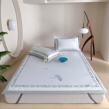 91家纺网 家纺一手货源 找家纺 （总）甜梦 2025新款简欧大板凉感品质7A抗菌防螨印花养生冰丝席系列