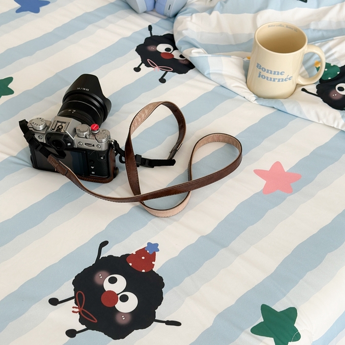 91家纺网 家纺一手货源 找家纺 昔可家纺 2024新款凉感冰皮床盖和同款夏被 星星煤球