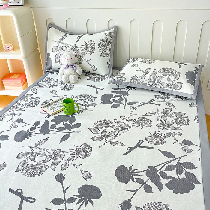 91家纺网 家纺一手货源 找家纺 安哆啦家纺 安哆啦家纺 2024新款A类冰藤印花凉席 花上枝-凉席款