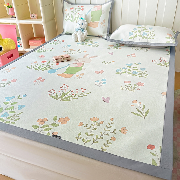 91家纺网 家纺一手货源 找家纺 安哆啦家纺 安哆啦家纺 2024新款A类冰藤印花凉席 田园里-凉席款