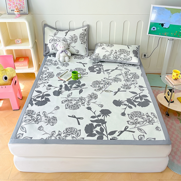 91家纺网 家纺一手货源 找家纺 安哆啦家纺 安哆啦家纺 2024新款A类冰藤印花凉席 花上枝-凉席款