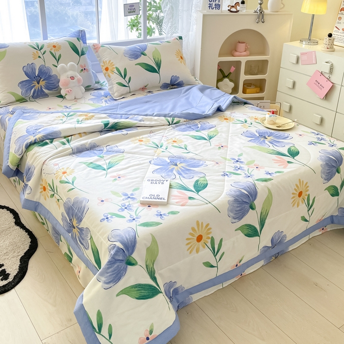 91家纺网 家纺一手货源 找家纺 菲梵家纺 2025春夏新品A类全棉喷气印花夏被 被子被芯 爱恋