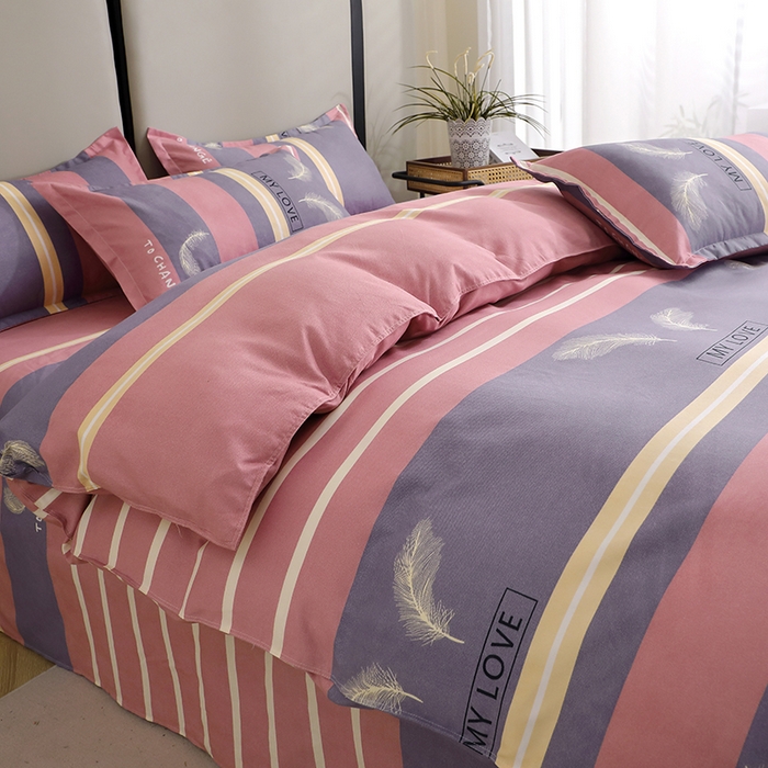 91家纺网 家纺一手货源 找家纺 北部居 2025新款加厚化纤四件套 梦之羽