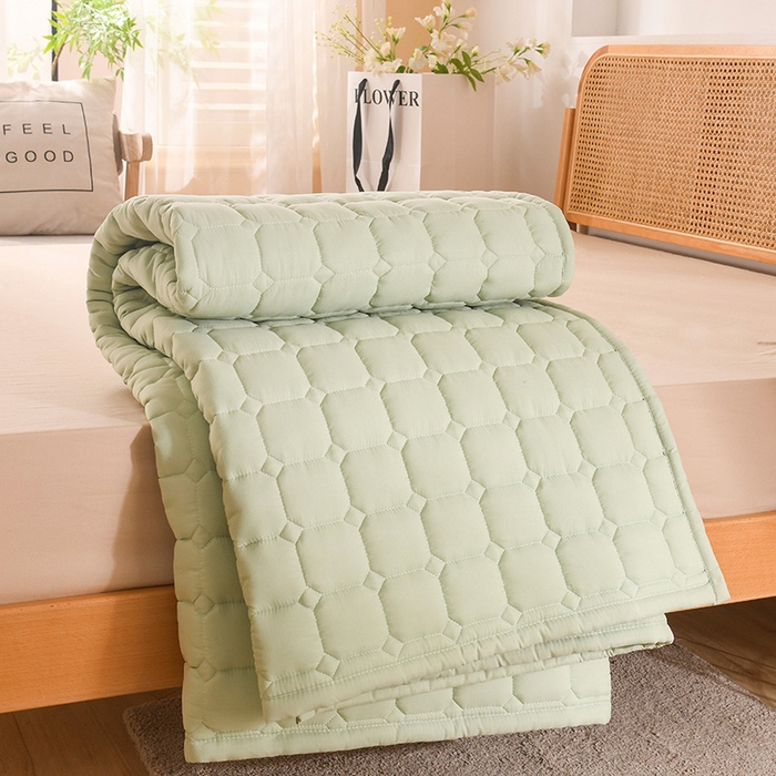 91家纺网 家纺一手货源 找家纺 恋绒家纺 2025升级款水洗棉床褥隔尿防水床垫隔尿垫护理垫床护罩垫子 防水款-烟豆青